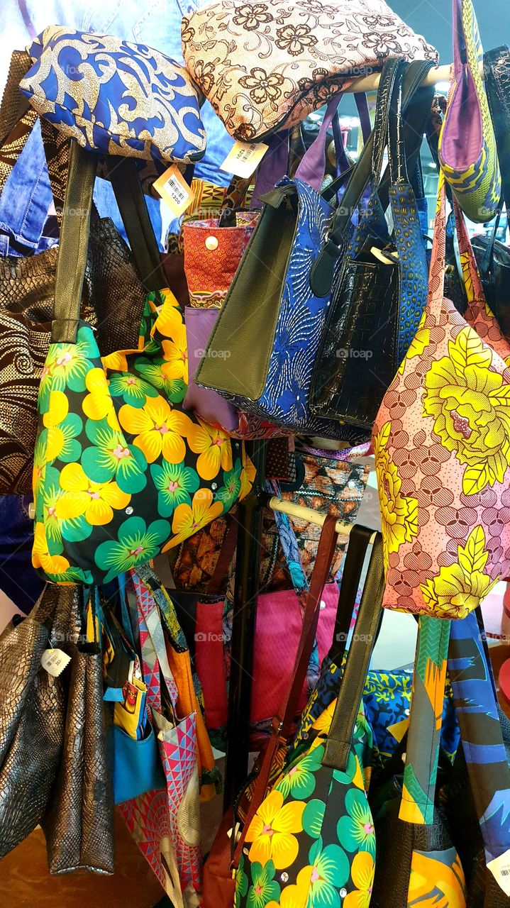 colourful lady ' s bag for shopping