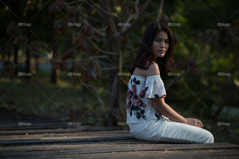 Cute girl in the park 