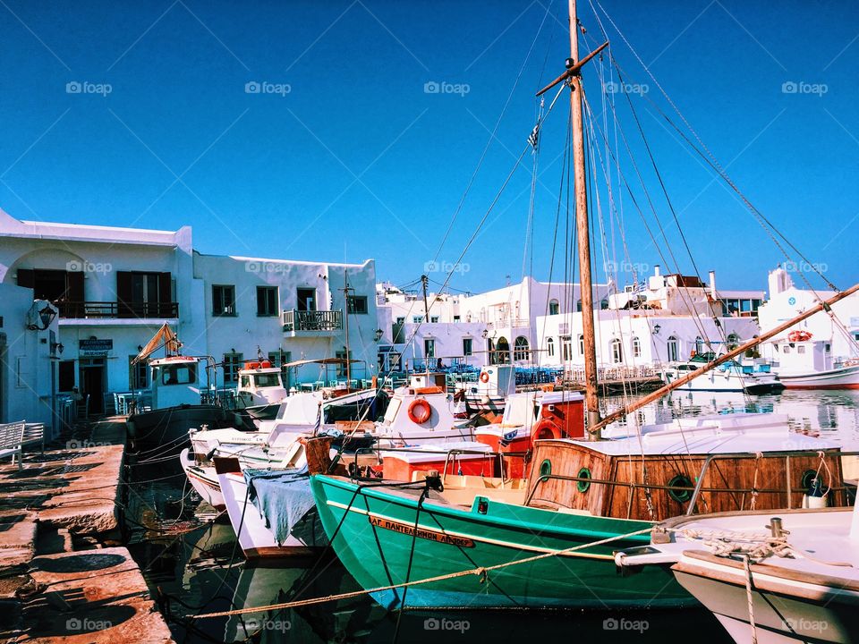 Greek island of Paros Fishing Village Naoussa