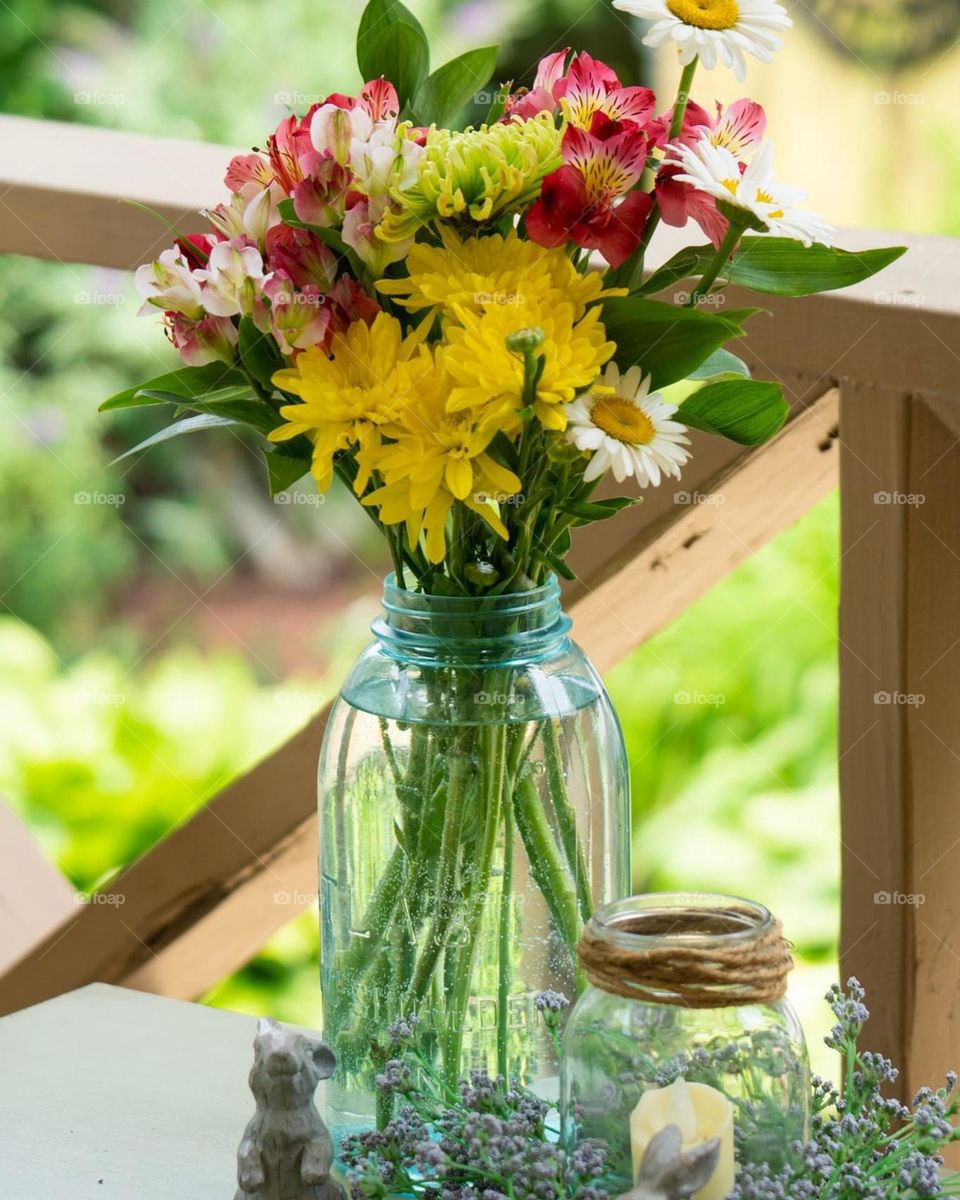Vase Full of Spring Flowers