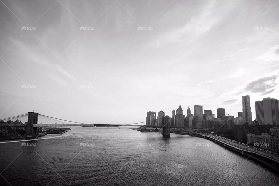 Brooklyn Bridge, downtown Manhattan, East River