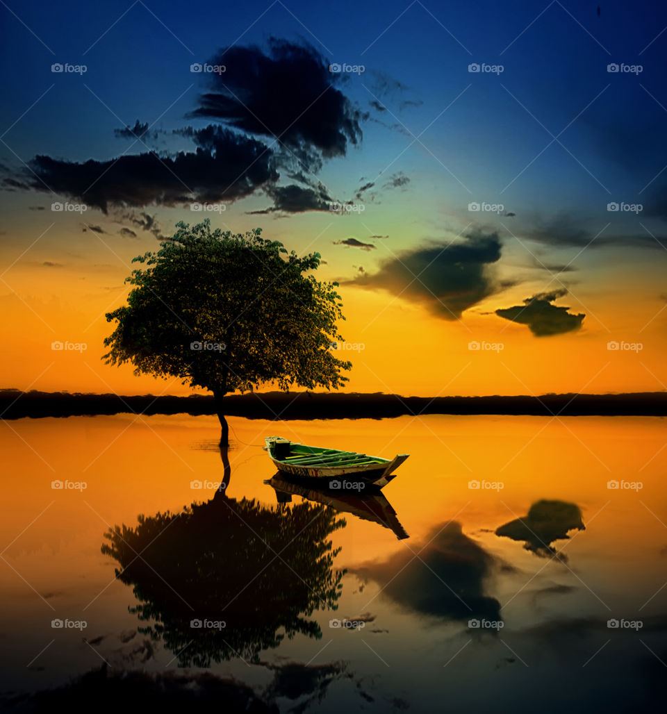 sunset at benanga lake