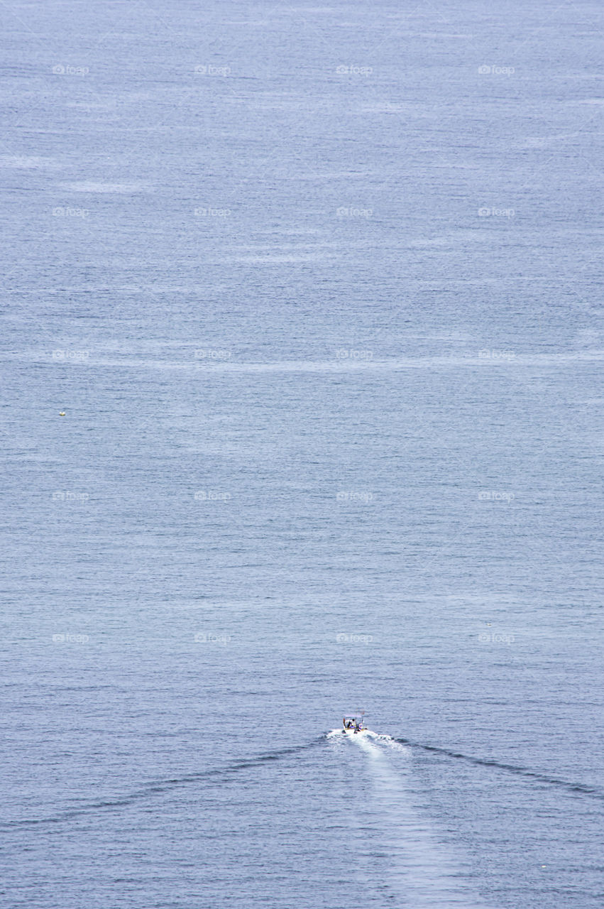 The ship driving on the sea in Thailand.