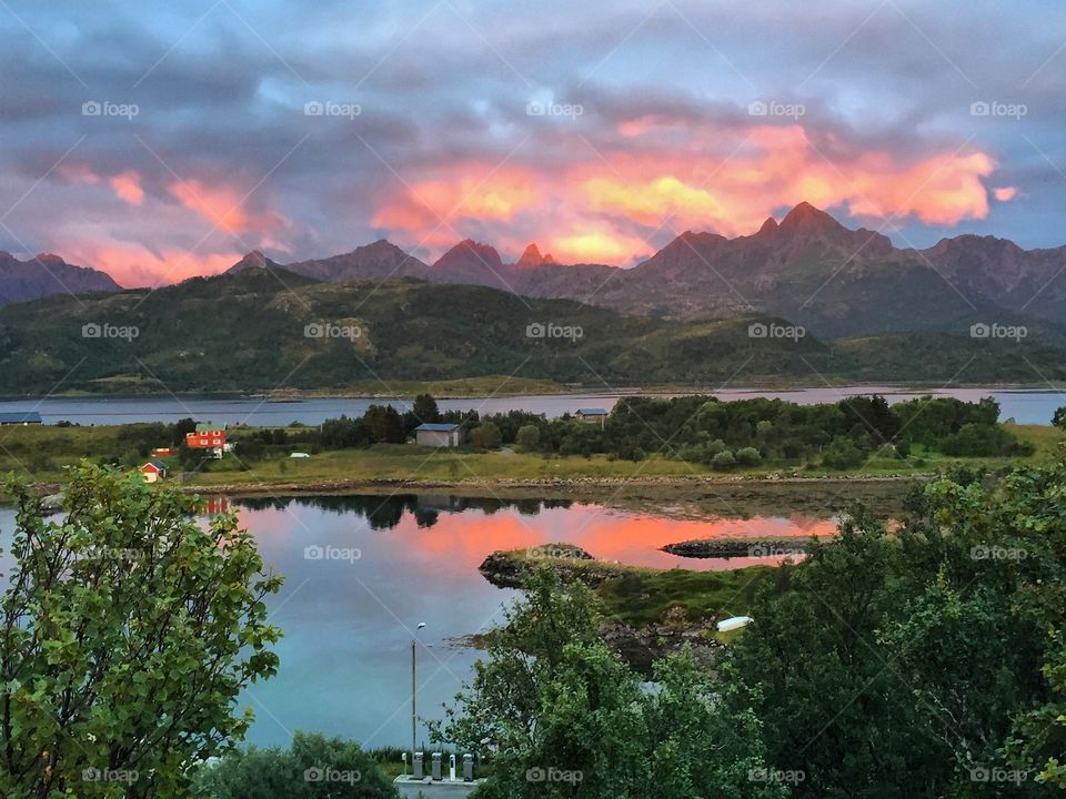 Sunset on the Lofoten Island