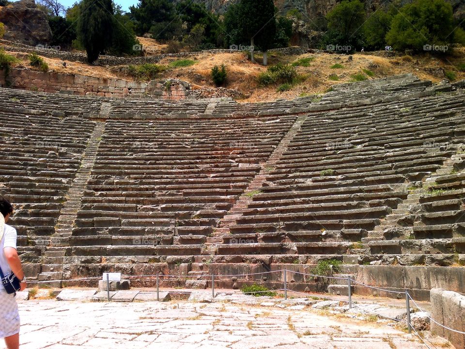 Ruins of the theater.  Delphi city