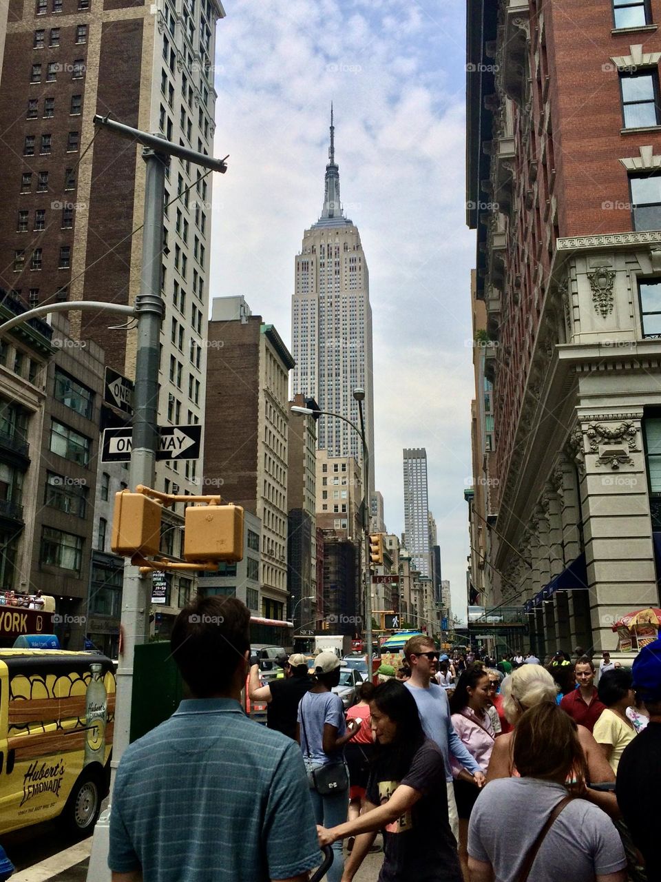 Crowds on the sidewalks of NYC