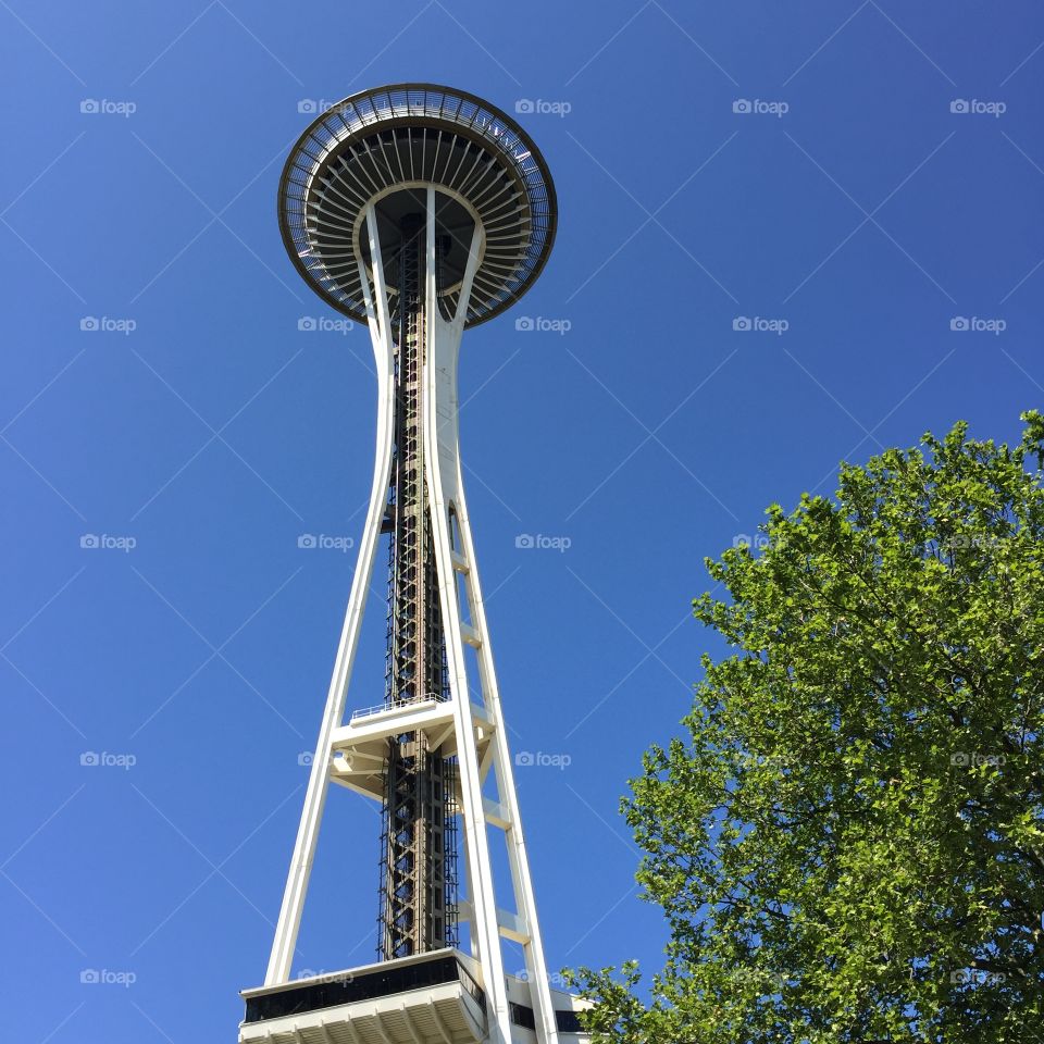 Space needle from below 