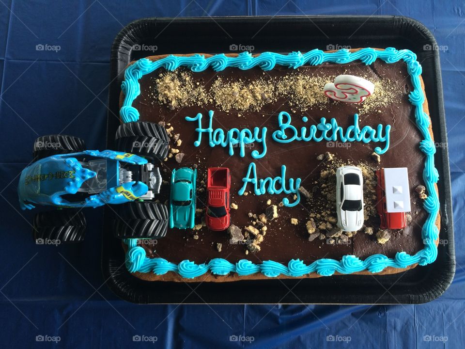 Birthday monster truck cake