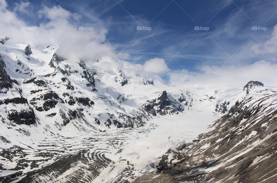 Mountains covered snow