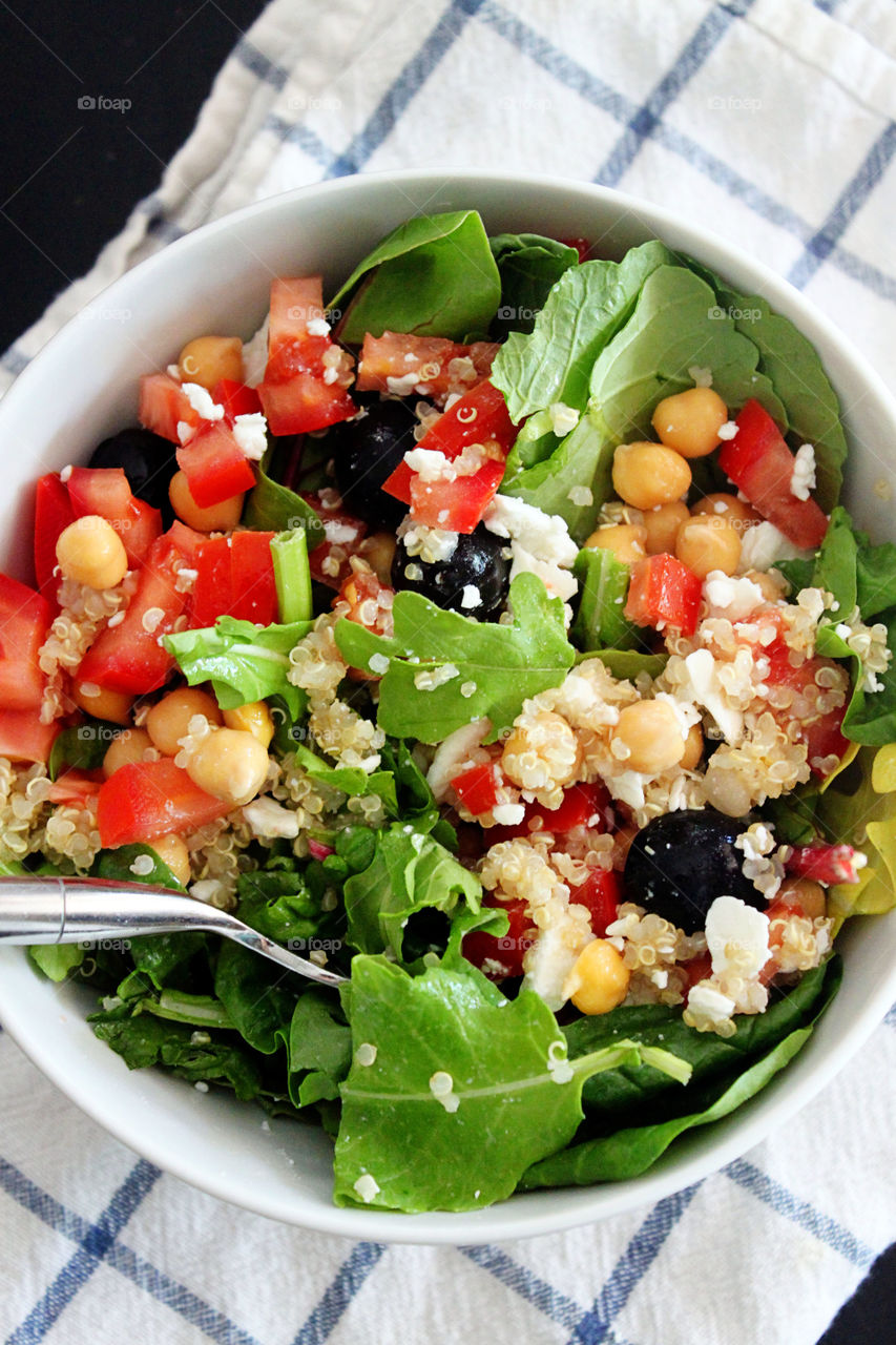 Directly above shot of salad in bowl