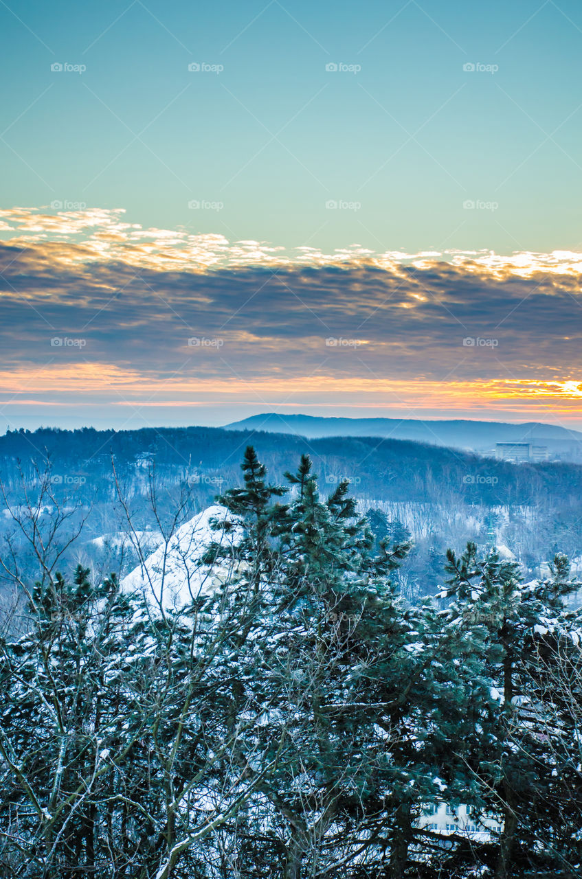 Nature landscape during sunset