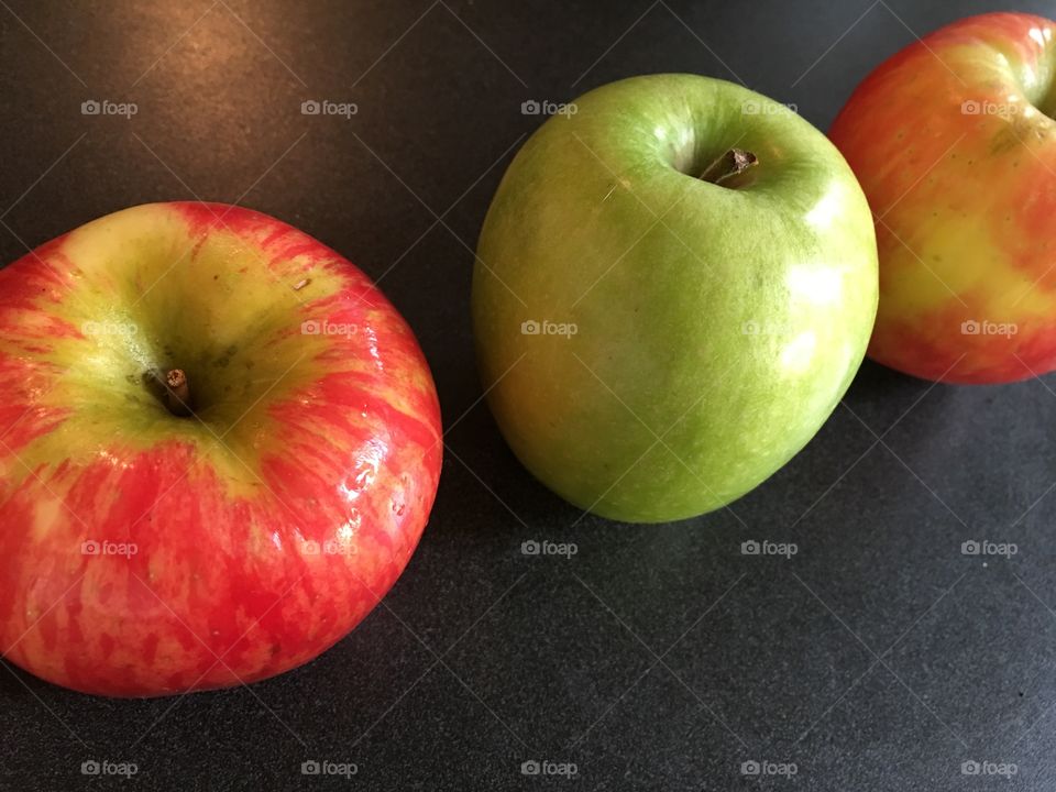 High angle view of apples