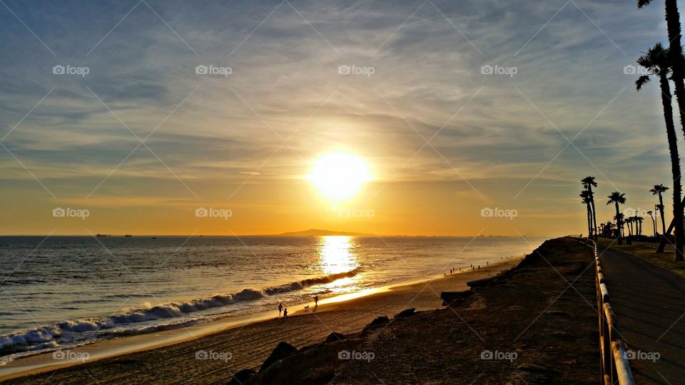 Sunset at Long Beach CA 
