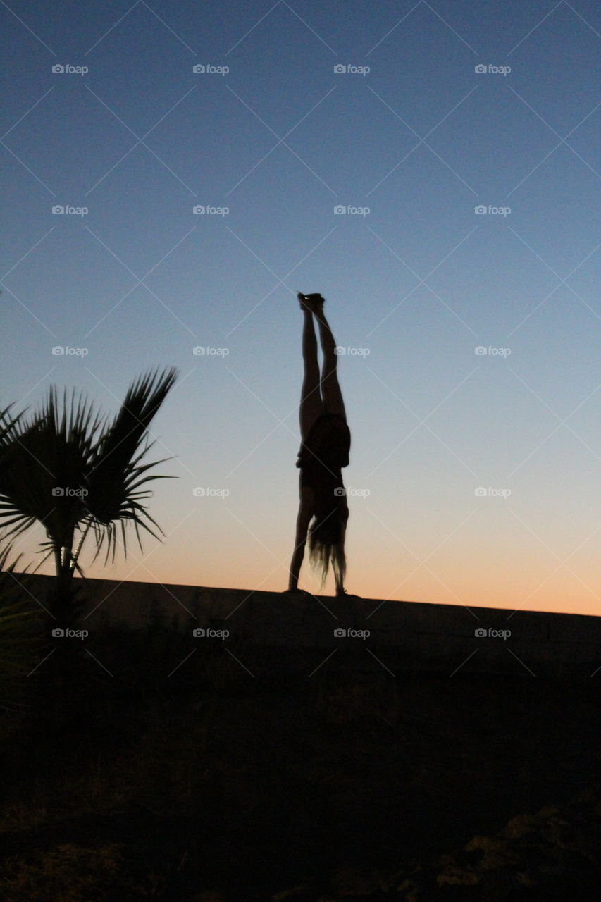 sunset handstand