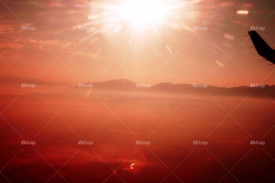 Above the clouds sunset 