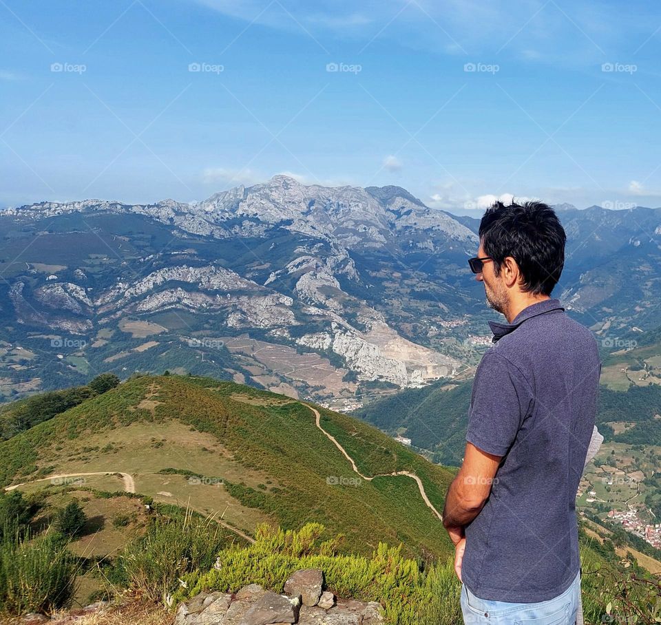 Looking at the mountains