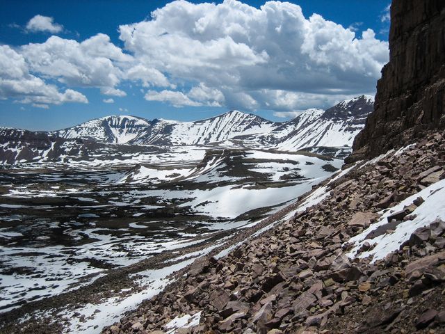 View of snowy mountains