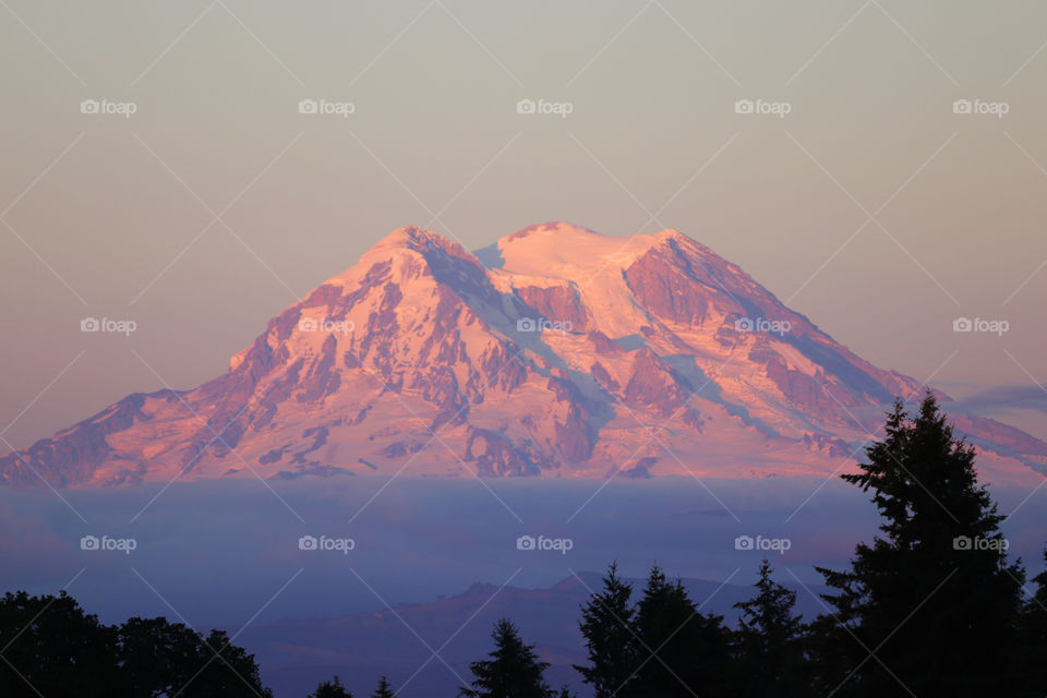 Sunset over Mount Rainier