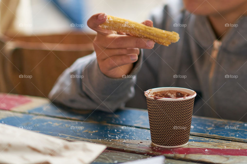 Chocolate con churros en Candem Market 