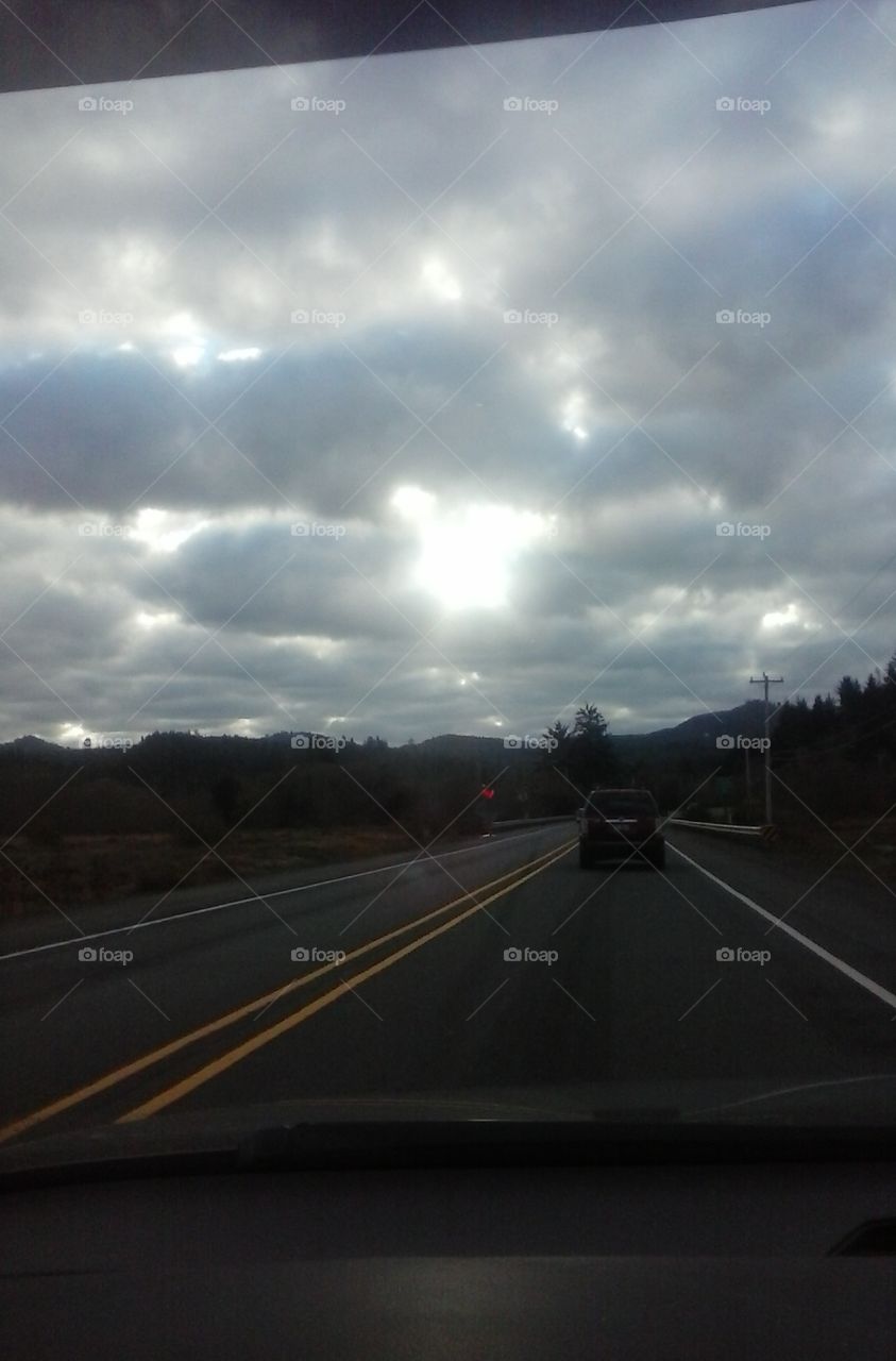 Road, Highway, Street, Landscape, Storm