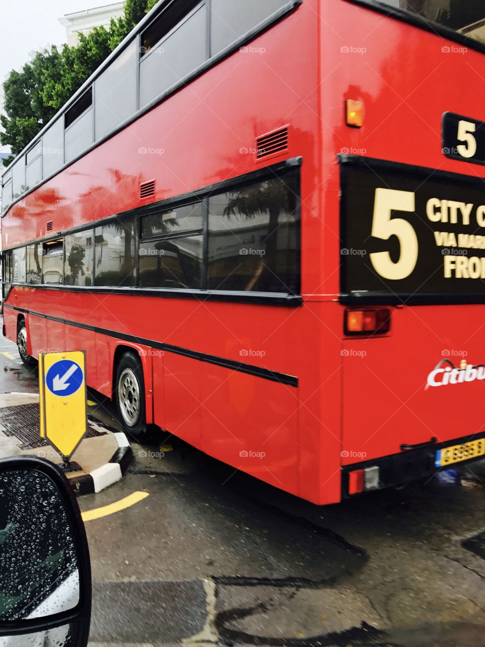 Bus-transportation-public-double decker-red-road