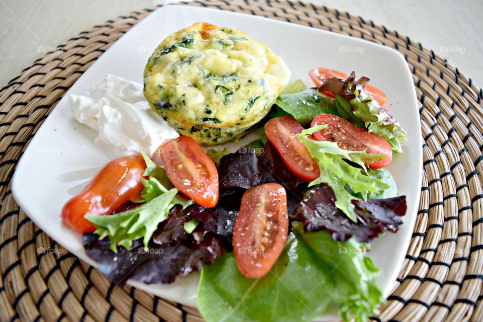 Healthy salad in plate