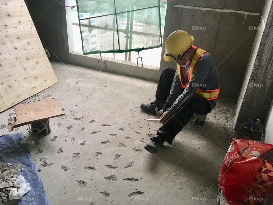 Construction work chipping