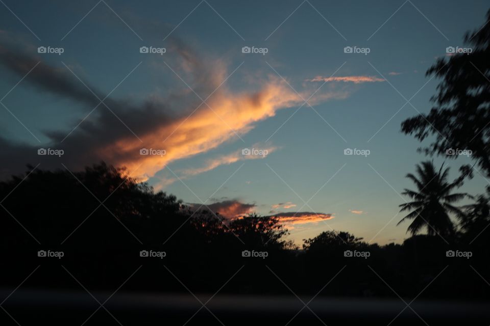 Sunset reflects colorful lights