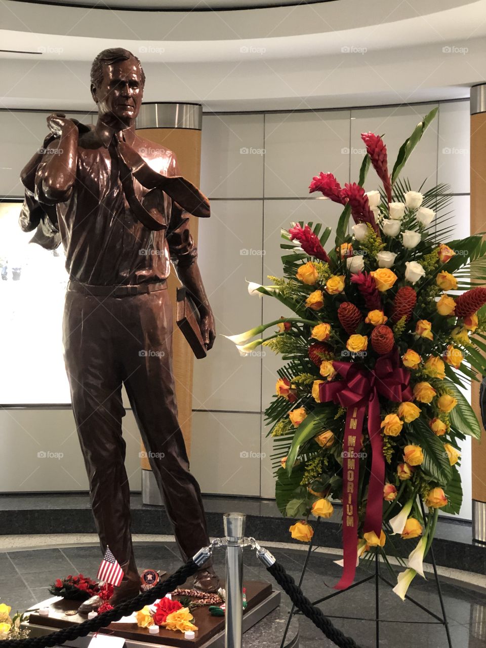 George H. W. Bush Monument Statue at George Bush Intercontinental Airport 