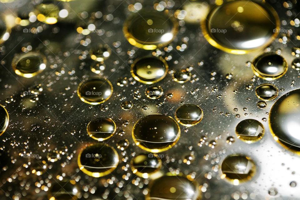 Liquid oil bubbles close up shoot colorful background droplets macro high quality pictures