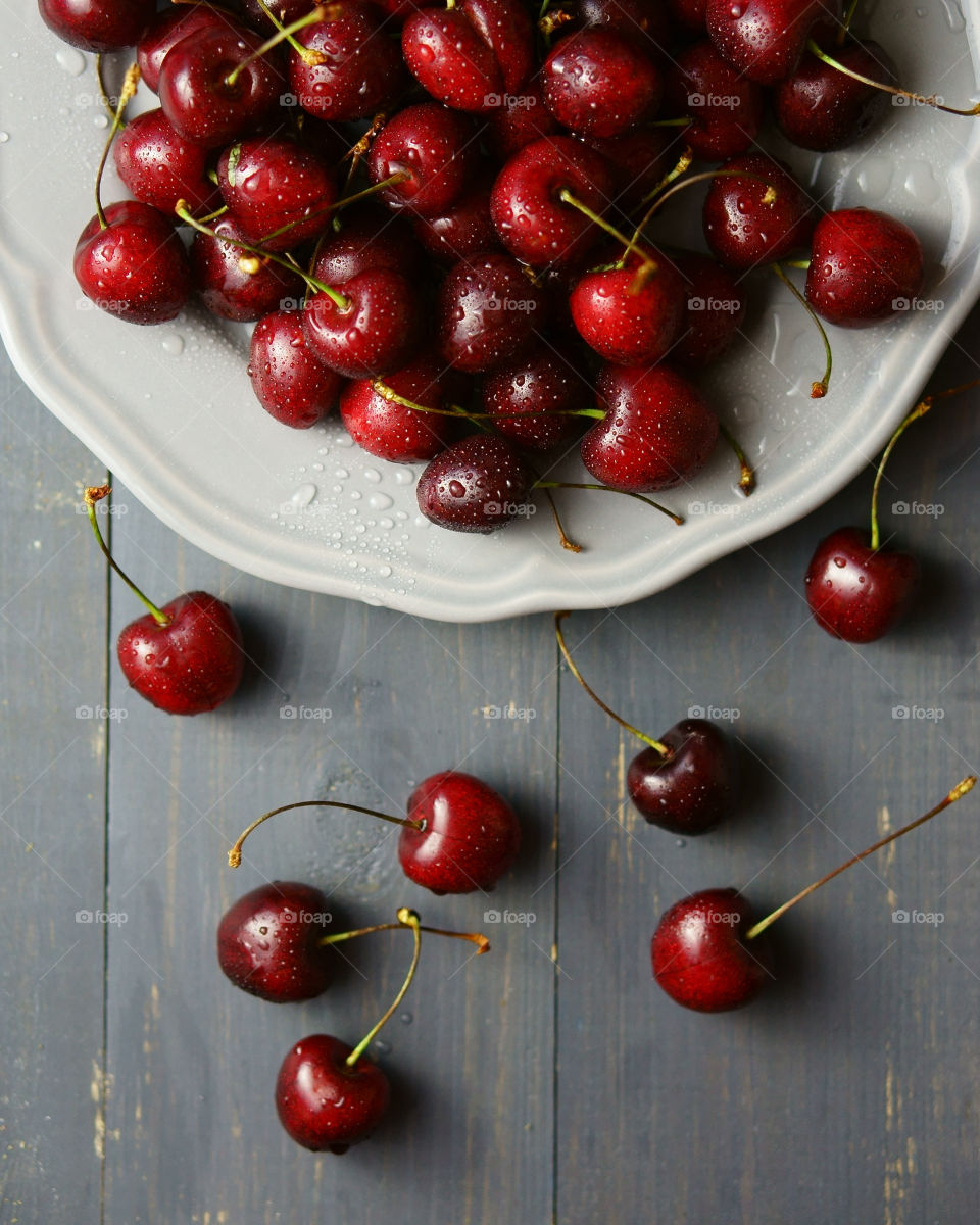 red fresh cherry