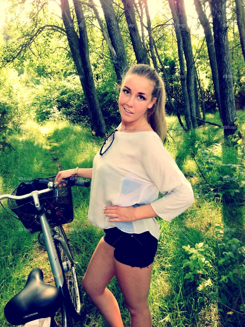 Bicycling in the forest