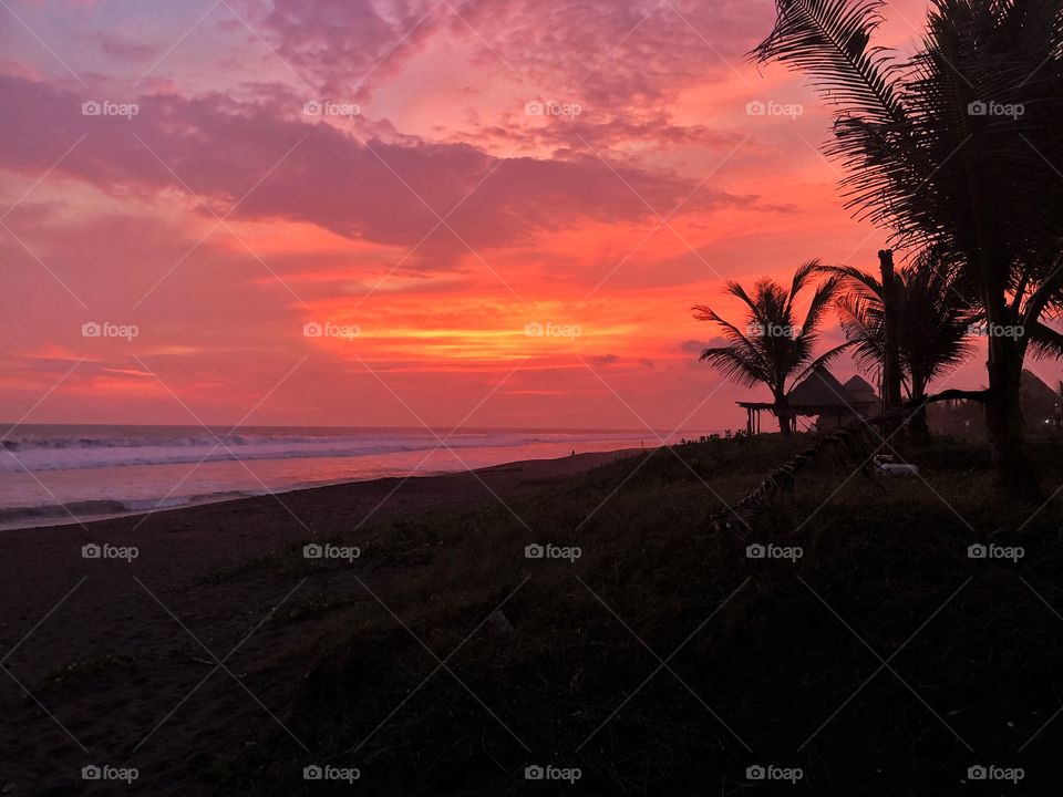 Sunset on the beach in Guatemala