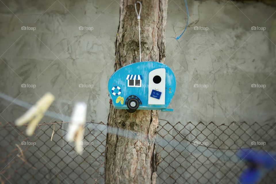 Blue birdhouse 