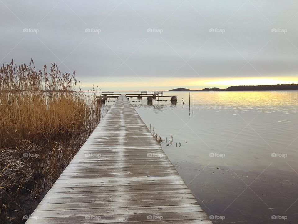 View of pier on sea