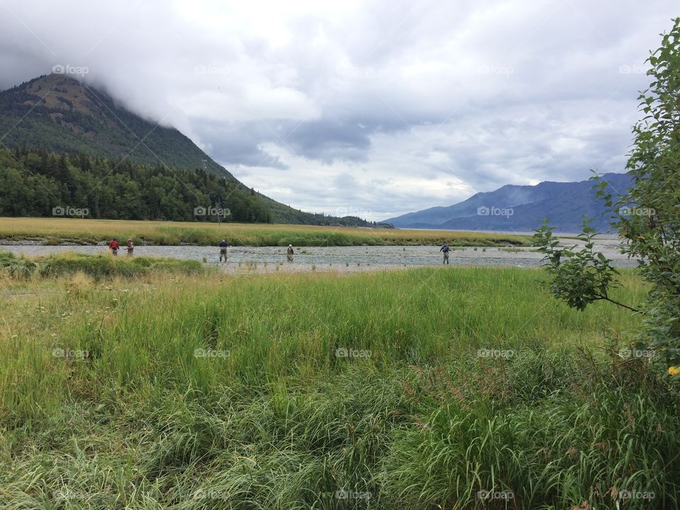 Salmon fishing in Hope Alaska