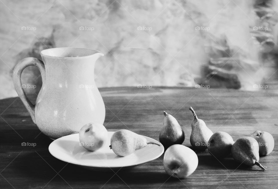 Still life with jug, apples and pears based of Cezanne painting