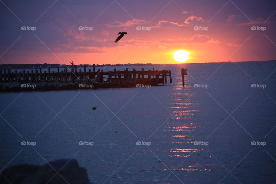 Sunset over mobile bay