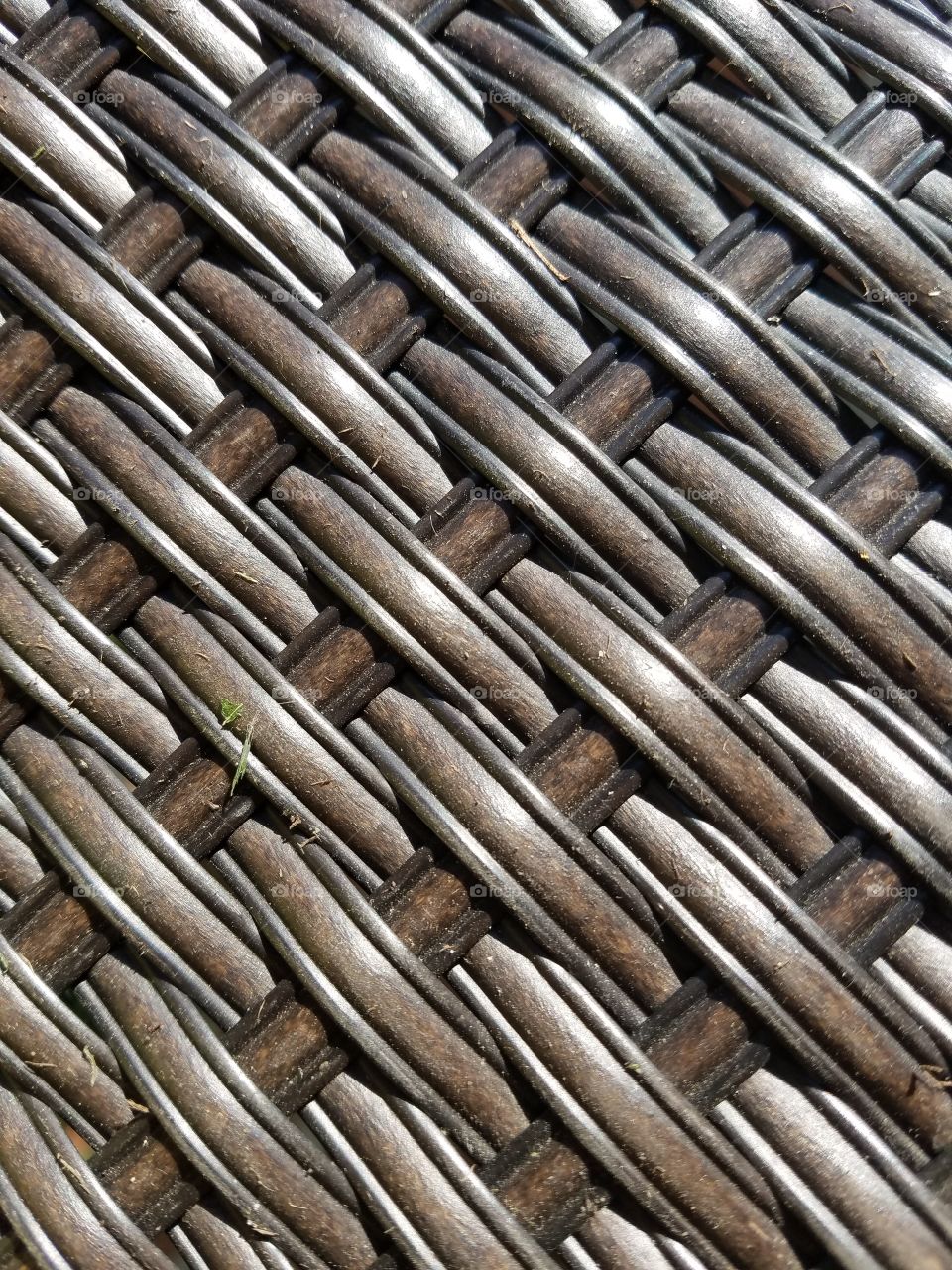 close-up, dark brown wicker basket weave