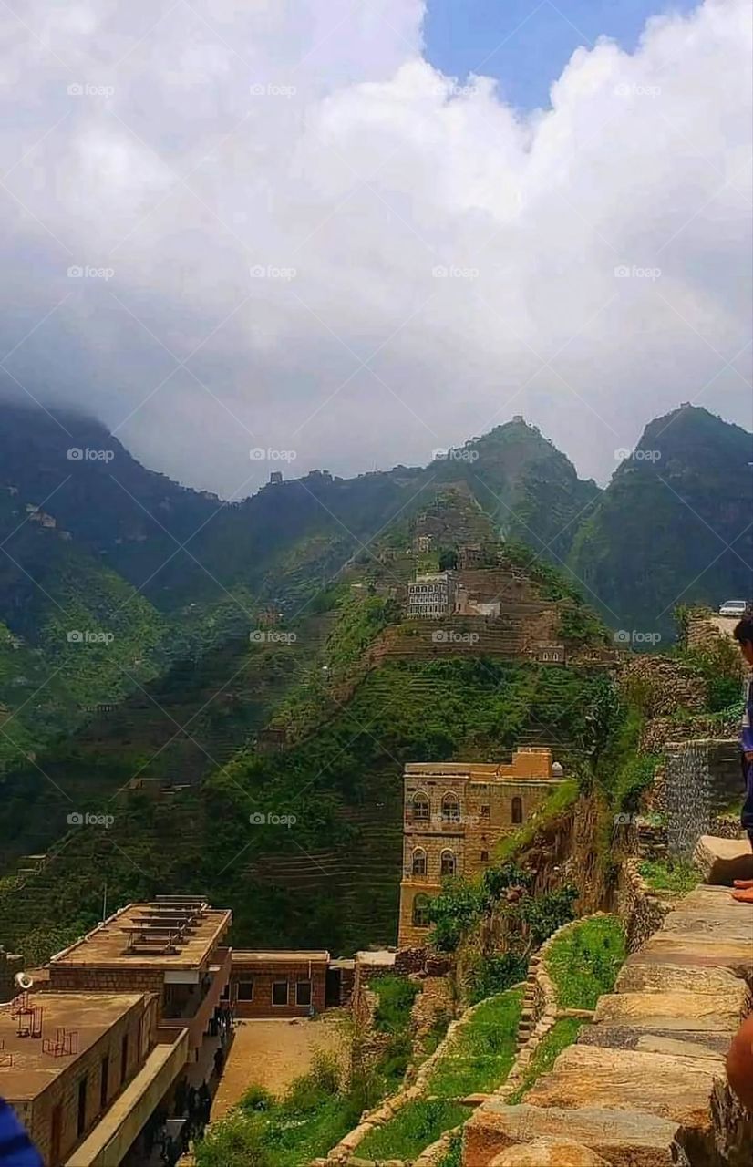 Glory be to God, the magnificent and picturesque view and the natural green trees are a view that is nothing more wonderful than it