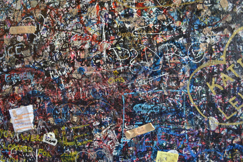 Gum wall by Romeo and Juliette courtyard in Verona Italy 