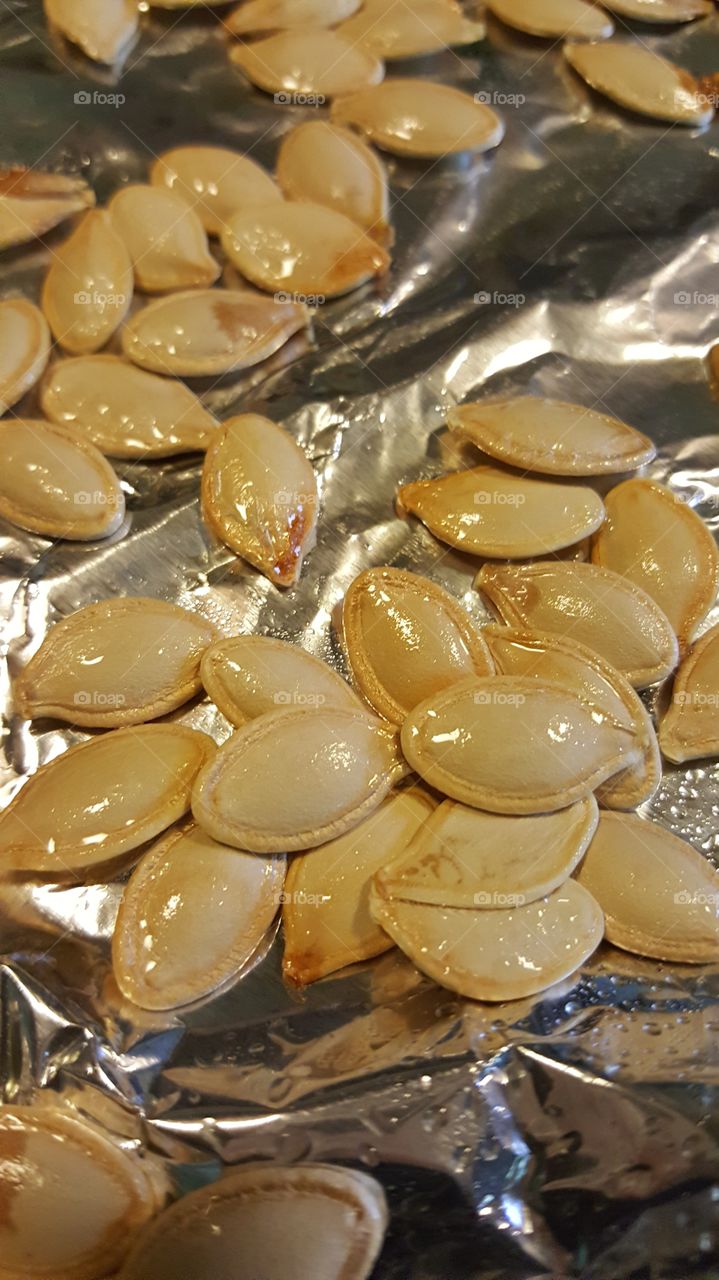 pumpkin seeds ready to roast