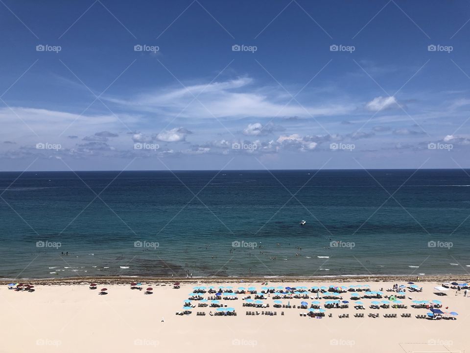 Aerial view of beach at Singer Island, West Palm Beach, Florida, USA 