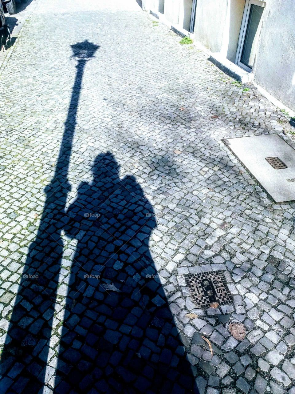 shadow of a woman with  a lantern