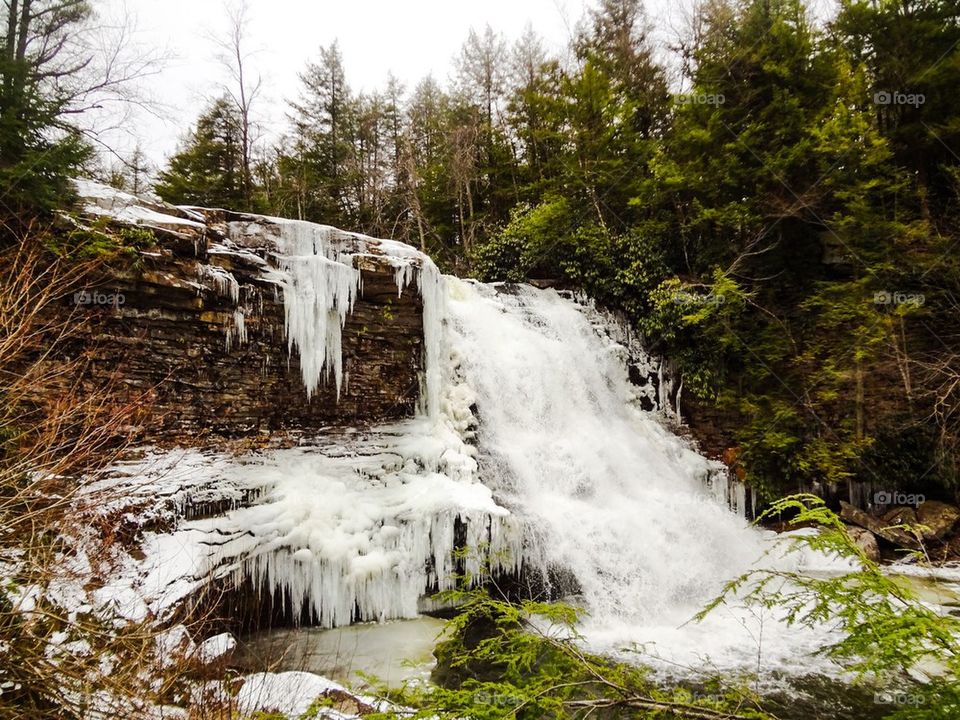 Wintry waterfall