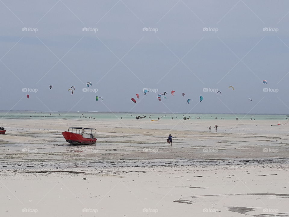 Kite surfing in Paje, Zanzibar