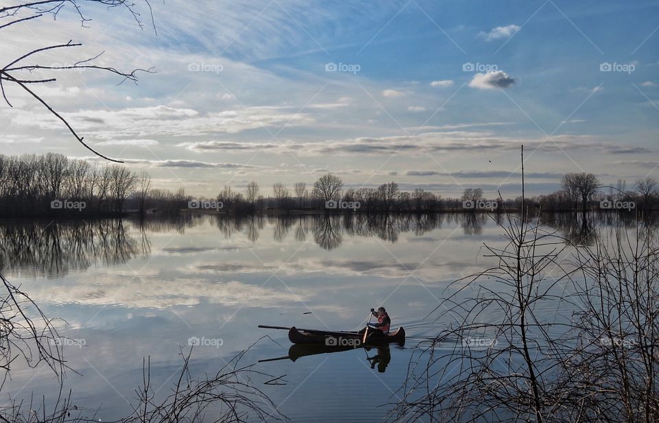 Canoeing on the St Lawrence river 