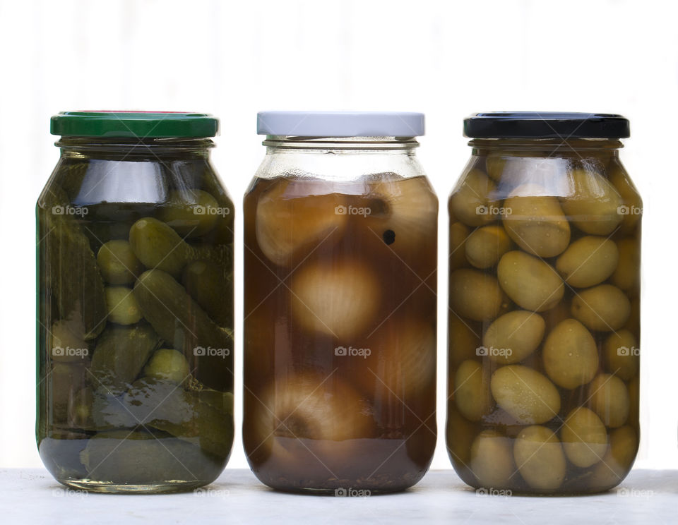 Studio shot of pickle jar
