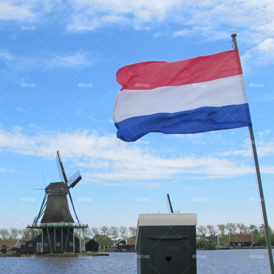 flag netherlands windmill holland by carolien007