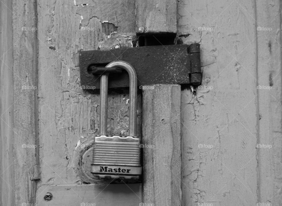 Master Lock black and white